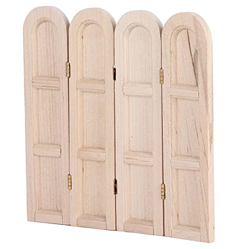 OVAQUIXI Mini -Holzbildschirm, 1:12 Miniaturmöbelzubehör, Exquisite Birkenholz -Bildschirm für DIY Dollhouse Dekoration, Robust und Material (Holzfarbe) von OVAQUIXI