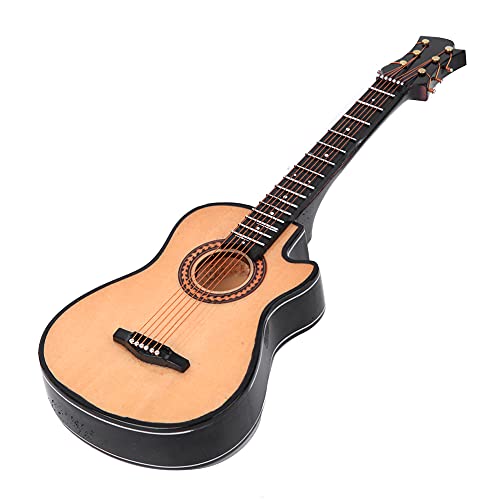 OVAQUIXI Miniatur Akustikgitarrenmodell Feine Verarbeitung Desktop Dekoration Geburtstag 25 cm Ständer Inklusive (20 cm) von OVAQUIXI