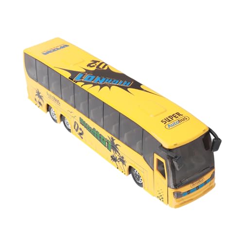 OVAQUIXI Pull Back Bus Toy Legiertauto -Auto -Modell mit Licht und Musik, Ideales für Modellliebhaber, Gelb, Gelb (Yellow) von OVAQUIXI