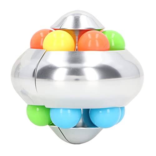 OVAQUIXI Rotationskugel Puzzle Spielzeugspannungsbekämpfung Perlen Rotation Spielzeug für Erwachsene Teenager Handaugenkoordination Im Heimbüro (Silver) von OVAQUIXI