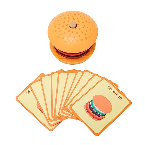 OVAQUIXI Schöne Form Holz Mini Hamburger Stapeling Toy Fast Food Cooking Play Set, Entwickelt Motorische Fähigkeiten und Koordination für über 36 Monate, Geburtstag, Geburtstag von OVAQUIXI