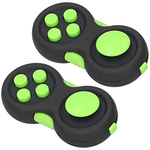OVAQUIXI Skin Picking Pad Toy Stress Entfernen Fingerspeicher Spielzeug für Erwachsener , Leichtes Tragbares Dekompression Griff 2pcs für Irgendwohin (Schwarz Grün) von OVAQUIXI
