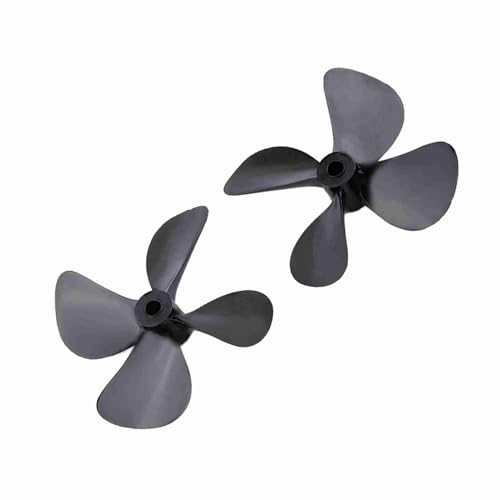 OVAQUIXI Upper RC-Kunststoffzubehör 4 Mm 2,4-Zoll-Schwarze Schwarze Bootsachse 2-Proplalector Black Black Game für eine Langfristige Müllkippe von OVAQUIXI