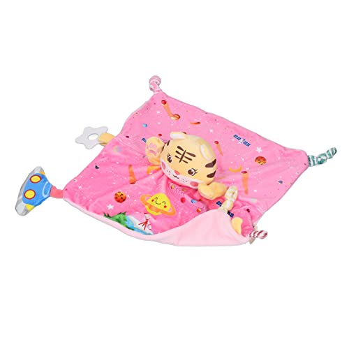 OVAQUIXI Weiche Plüsch Cartoon Niedliche Tiger Sicherheitspendle Spielzeuganhänger Zahne Handpuppe für Säugling, Polyurethangewebe (PINK) von OVAQUIXI