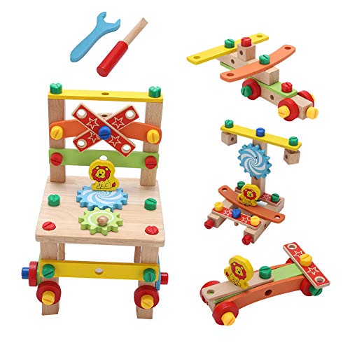 OVAQUIXI Wiederverwendbares Farbenfrohes Holzstuhlspielzeugset, Gutmächtiges DIY -Design - Stuhlspielzeug für die Entwicklung von Fantasie und Handye Koordination, Umweltfreundliche Bildung für OVAQUIXI Wiederverwendbares Farbenfrohes Holzstuhlspielzeugset, Gutmächtiges DIY -Design - Stuhlspielzeug für die Entwicklung von Fantasie und Handye Koordination, Umweltfreundliche Bildung für von OVAQUIXI
