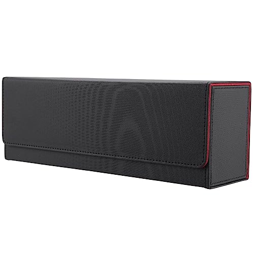 OVNSHVN für Pult Box 400 Karten Pult Box Karten Box Zur Aufbewahrung Deck Box PU Leder Deck Box für Sammeln Karten Spiele (Schwarz+Rot) von OVNSHVN