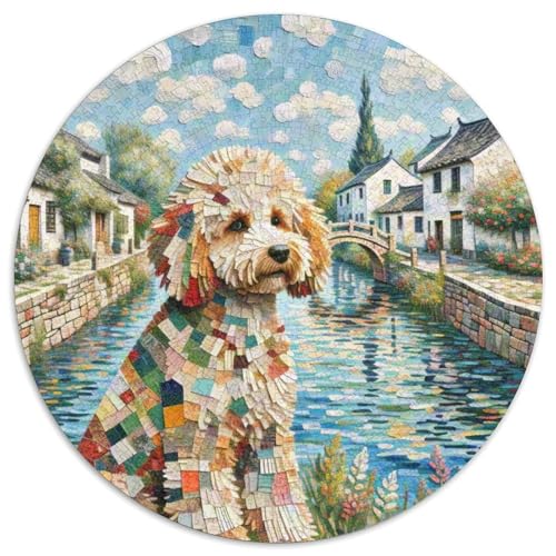 1000 TeilePuzzle Für Erwachsene Und Kinder Rundes Puzzles Haustier HundPuzzel Game Geschenk1000pcs (67.5x67.5cm) von OWBASKPOZ