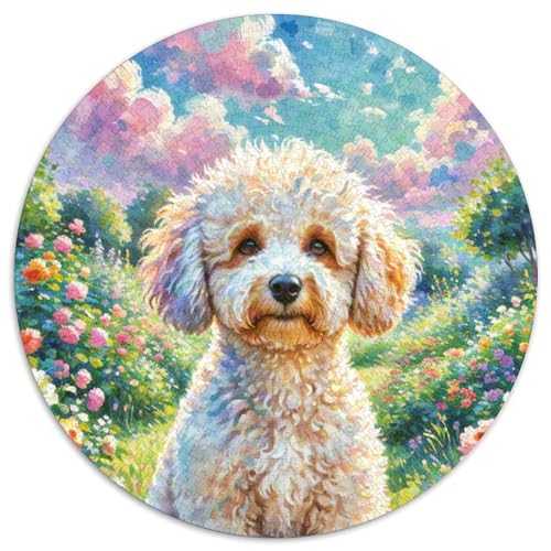 1000 TeilePuzzle Für Erwachsene Und Kinder Rundes Puzzles Haustier HundPuzzel Game Geschenk1000pcs (67.5x67.5cm) von OWBASKPOZ