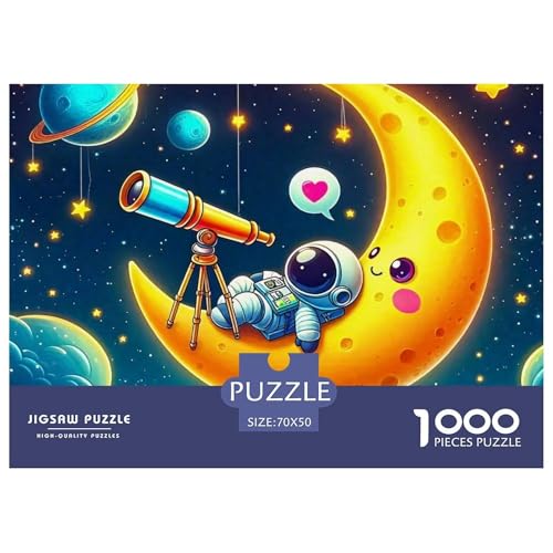 Astronaut Puzzle 1000 Teile Schwer Puzzle Spielzeug Pädagogisches Spiel Impossible Herausforderungsspielzeug Für Erwachsene Kinder 70x50cm/1000pcs von OWBASKPOZ