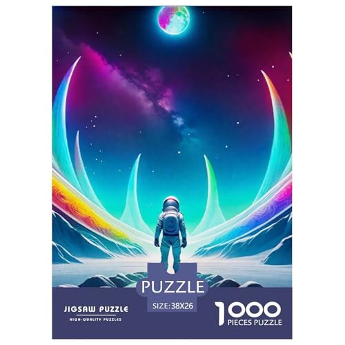 Astronaut Puzzle 1000-teilige Schwer Puzzle Spielzeug Lernspiel Impossible Herausforderung Spielzeug Für Erwachsene Und Kinder in Bewährter 38x26cm/1000pcs von OWBASKPOZ