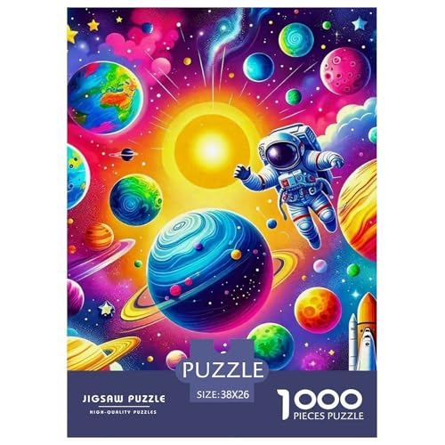 Astronaut Puzzle 1000-teilige Schwer Puzzle Spielzeug Pädagogisches Spiel Impossible Herausforderungsspielzeug Für Erwachsene Und Kinder in Bewährter 38x26cm/1000pcs von OWBASKPOZ