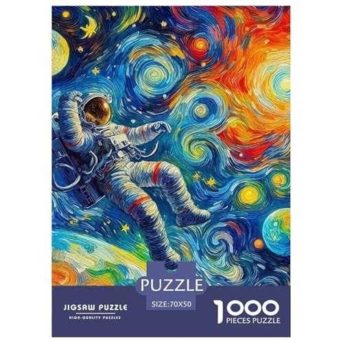Astronaut Puzzles 1000-teilige Schwer Puzzle Spielzeug Lernspiel Impossible Herausforderungsspielzeug Für Erwachsene Kinder 70x50cm/1000pcs von OWBASKPOZ