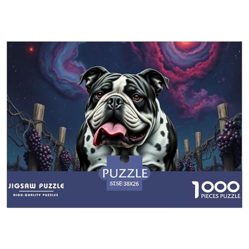 Bulldogs Puzzle 1000 Teile Schwer Puzzle Spielzeug Pädagogisches Spiel Impossible Haustier Hund Herausforderungsspielzeug Für Erwachsene Und Kinder Ab 14 Jahren 38x26cm/1000pcs von OWBASKPOZ