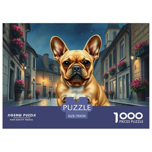 Bulldogs Puzzle 1000-teilige Schwer Puzzle Spielzeug Pädagogisches Spiel Impossible Haustier Hund Herausforderung Spielzeug Für Erwachsene Und Kinder Ab 12 Jahren 70x50cm/1000pcs von OWBASKPOZ