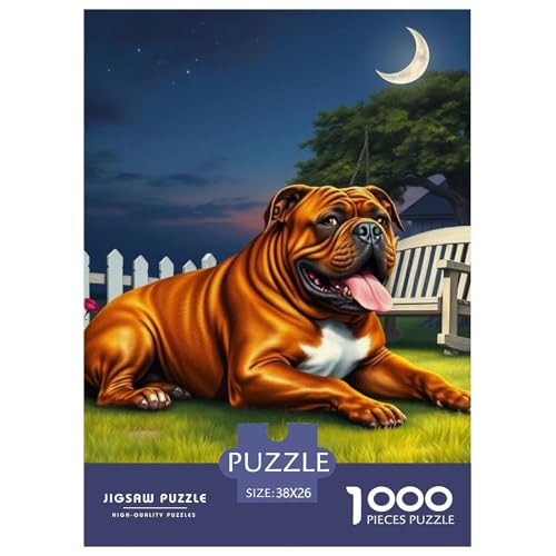 Bulldogs Puzzles 1000 Teile Schwer Puzzle Spielzeug Lernspiel Impossible Haustier Hund Herausforderungsspielzeug Für Erwachsene Und Kinder Ab 12 Jahren 38x26cm/1000pcs von OWBASKPOZ