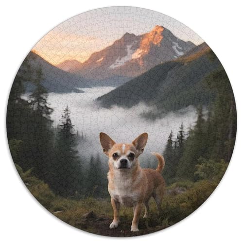 Chihuahua1000 Teile Puzzle PuzzlegRundesHaustier Hundfür Erwachsene Und Kinderab1000pcs (67.5x67.5cm) von OWBASKPOZ
