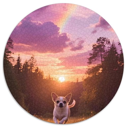 Chihuahua1000 TeilePuzzle Für Erwachsene Und Kinder Rundes Puzzles Haustier HundPuzzel Game Geschenk1000pcs (67.5x67.5cm) von OWBASKPOZ