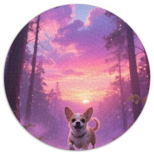Chihuahua1000-teiliges Puzzle Puzzle Bildungsspielzeug Für Erwachseneund Haustier HundKinder Runde Puzzles1000pcs (67.5x67.5cm) von OWBASKPOZ