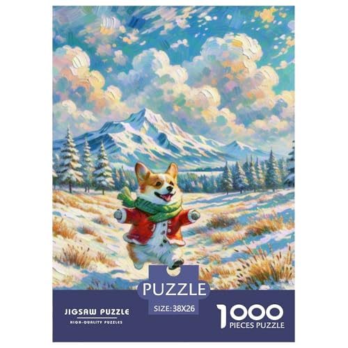 Corgi Puzzle 1000 Teile Schwer Puzzle Spielzeug Lernspiel Impossible Haustierhund Herausforderungsspielzeug Für Erwachsene Und Kinder Ab 12 Jahren 38x26cm/1000pcs von OWBASKPOZ