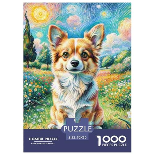 Corgi Puzzle 1000 Teile Schwer Puzzle Spielzeug Pädagogisches Spiel Impossible Haustierhund Herausforderungsspielzeug Für Erwachsene Und Kinder in Bewährter 70x50cm/1000pcs von OWBASKPOZ