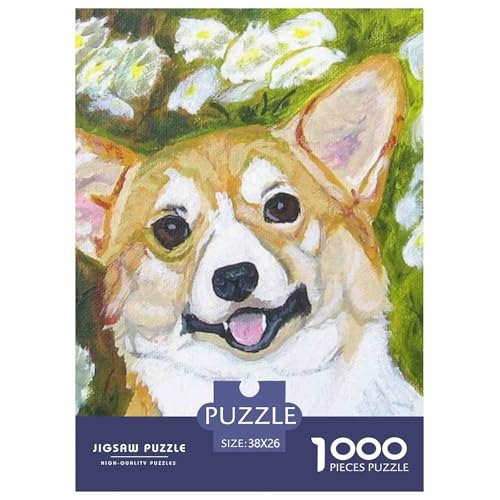 Corgi Puzzle 1000-teilige Schwer Puzzle Spielzeug Pädagogisches Spiel Impossible Haustierhund Herausforderung Spielzeug Für Erwachsene Und Kinder Ab 14 Jahren 38x26cm/1000pcs von OWBASKPOZ