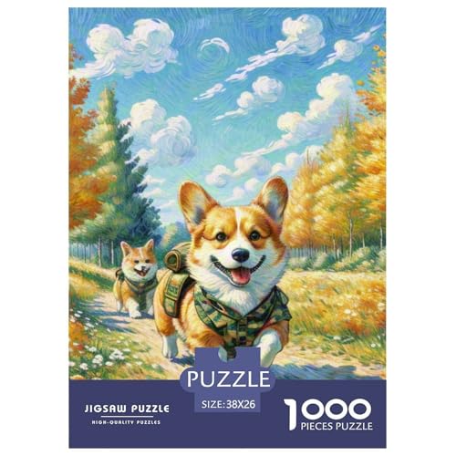 Corgi Puzzle 1000-teilige Schwer Puzzle Spielzeug Pädagogisches Spiel Impossible Haustierhund Herausforderungsspielzeug Für Erwachsene Und Kinder Ab 14 Jahren 38x26cm/1000pcs von OWBASKPOZ