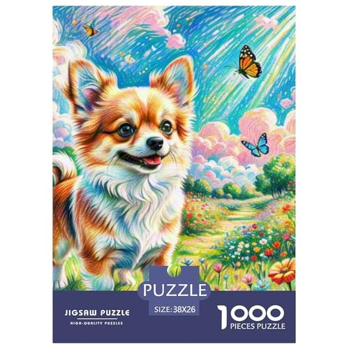 Corgi Puzzle 1000-teilige Schwer Puzzle Spielzeug Pädagogisches Spiel Impossible Haustierhund Herausforderungsspielzeug Für Erwachsene Und Kinder in Bewährter 38x26cm/1000pcs von OWBASKPOZ