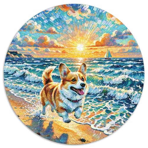 Corgi1000 TeilePuzzle Für Erwachsene Und Kinder - Rundes PuzzlesPuzzelHaustierhund Game Geschenk1000pcs (67.5x67.5cm) von OWBASKPOZ