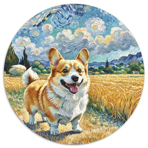 CorgiPuzzle 1000 Teile Erwachsene Und Kinder HaustierhundPuzzles-Geschenk RundesRätsel Puzzel Game1000pcs (67.5x67.5cm) von OWBASKPOZ