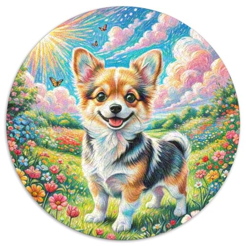 CorgiPuzzle 1000 Teile Für Erwachsene Und Kinder,HaustierhundJigsaw GameGeschenk,1000pcs (67.5x67.5cm) von OWBASKPOZ