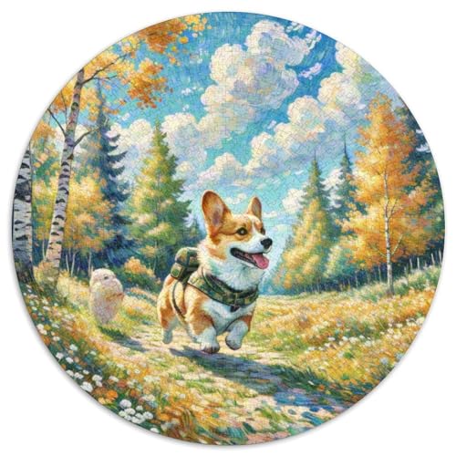 CorgiPuzzle Für Erwachsene Und Kinder1000 Teile RundesPuzzel PuzzlesHaustierhund Game Geschenk1000pcs (67.5x67.5cm) von OWBASKPOZ
