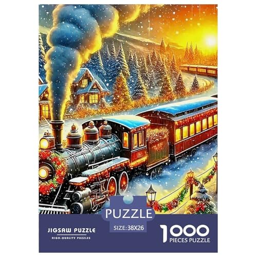 Dampfzug Puzzle 1000 Teile Schwer Puzzle Spielzeug Lernspiel Impossible Herausforderung Spielzeug Für Erwachsene Und Kinder in Bewährter 38x26cm/1000pcs von OWBASKPOZ