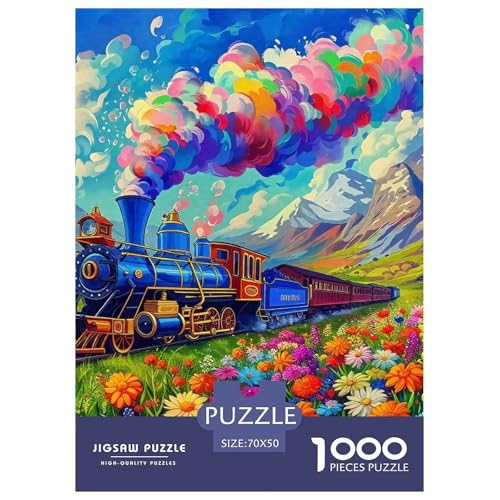 Dampfzug Puzzle 1000 Teile Schwer Puzzle Spielzeug Lernspiel Impossible Herausforderungsspielzeug Für Erwachsene Und Kinder in Bewährter 70x50cm/1000pcs von OWBASKPOZ