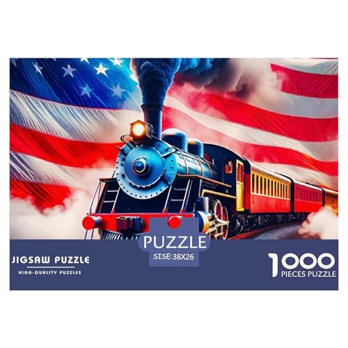 Dampfzug Puzzle 1000 Teile Schwer Puzzle Spielzeug Pädagogisches Spiel Impossible Herausforderung Spielzeug Für Erwachsene Kinder 38x26cm/1000pcs von OWBASKPOZ