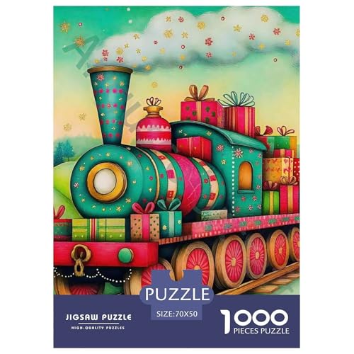 Dampfzug Puzzle 1000 Teile Schwer Puzzle Spielzeug Pädagogisches Spiel Impossible Herausforderungsspielzeug Für Erwachsene Kinder 70x50cm/1000pcs von OWBASKPOZ