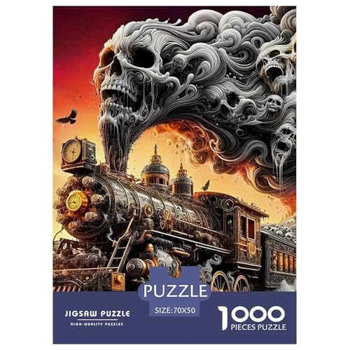 Dampfzug Puzzle 1000-teilige Schwer Puzzle Spielzeug Pädagogisches Spiel Impossible Herausforderung Spielzeug Für Erwachsene Und Kinder Ab 14 Jahren 70x50cm/1000pcs von OWBASKPOZ