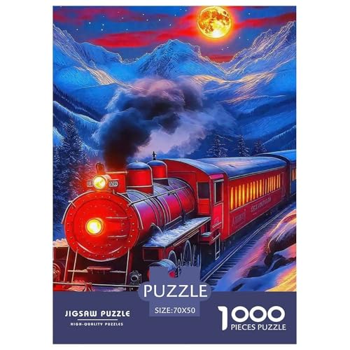 Dampfzug Puzzles 1000 Teile Schwer Puzzle Spielzeug Lernspiel Impossible Herausforderungsspielzeug Für Erwachsene Kinder 70x50cm/1000pcs von OWBASKPOZ