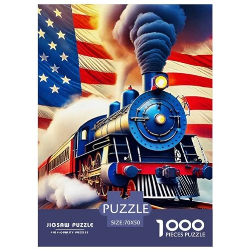 Dampfzug Puzzles 1000 Teile Schwer Puzzle Spielzeug Pädagogisches Spiel Impossible Herausforderung Spielzeug Für Erwachsene Und Kinder Ab 14 Jahren 70x50cm/1000pcs von OWBASKPOZ