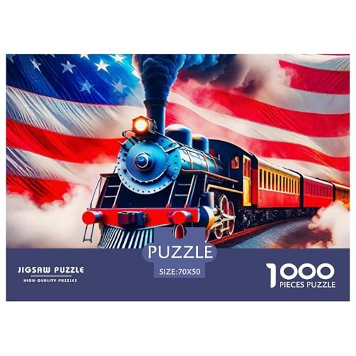 Dampfzug Puzzles 1000 Teile Schwer Puzzle Spielzeug Pädagogisches Spiel Impossible Herausforderungsspielzeug Für Erwachsene Kinder 70x50cm/1000pcs von OWBASKPOZ