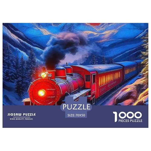 Dampfzug Puzzles 1000 Teile Schwer Puzzle Spielzeug Pädagogisches Spiel Impossible Herausforderungsspielzeug Für Erwachsene Und Kinder in Bewährter 70x50cm/1000pcs von OWBASKPOZ