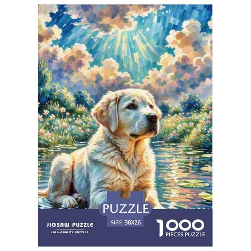 Der Labrador Retriever Puzzle 1000 Teile Schwer Puzzle Spielzeug Lernspiel Impossible Haustierhund Herausforderungsspielzeug Für Erwachsene Und Kinder in Bewährter 38x26cm/1000pcs von OWBASKPOZ