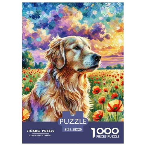Der Labrador Retriever Puzzle 1000-teilige Schwer Puzzle Spielzeug Lernspiel Impossible Haustierhund Herausforderung Spielzeug Für Erwachsene Und Kinder Ab 12 Jahren 38x26cm/1000pcs von OWBASKPOZ