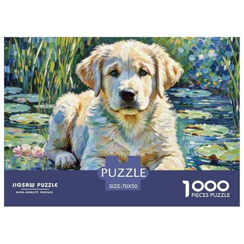 Der Labrador Retriever Puzzle 1000-teilige Schwer Puzzle Spielzeug Pädagogisches Spiel Impossible Haustierhund Herausforderung Spielzeug Für Erwachsene Und Kinder Ab 14 Jahren 70x50cm/1000pcs von OWBASKPOZ