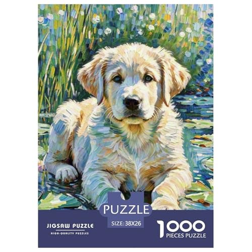 Der Labrador Retriever Puzzles 1000-teilige Schwer Puzzle Spielzeug Lernspiel Impossible Haustierhund Herausforderungsspielzeug Für Erwachsene Und Kinder in Bewährter 38x26cm/1000pcs von OWBASKPOZ