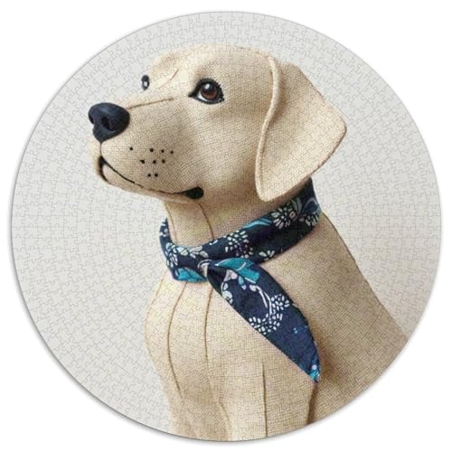 Der Labrador Retriever1000 TeilePuzzle Für Erwachsene Und Kinder Rundes Puzzles HaustierhundPuzzel Game Geschenk1000pcs (67.5x67.5cm) von OWBASKPOZ