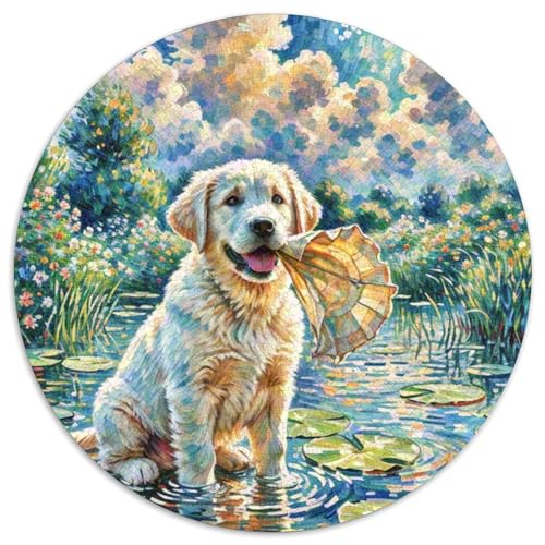 Der Labrador RetrieverRundes Puzzle HaustierhundPuzzles 1000 Stück Spielzeug Für Erwachsene & Kinder, Bildungs-, Kreativ Erwachsene Stress Release Spielzeug1000pcs (67.5x67.5cm) von OWBASKPOZ