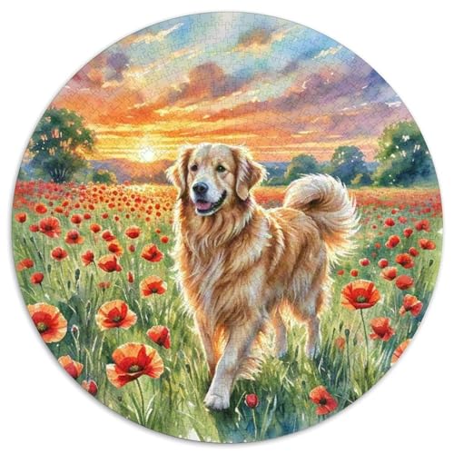 Der Labrador RetrieverRundes Puzzle Puzzles 1000 Stück Spielzeug Für Erwachsene & Kinder, Bildungs-, Kreativ Erwachsene Stress Release Spielzeug1000pcs (67.5x67.5cm) von OWBASKPOZ