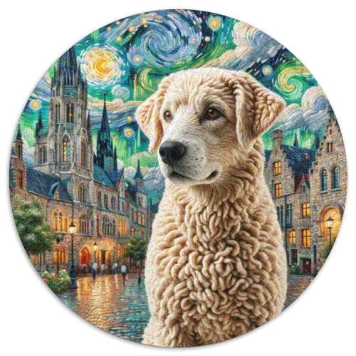 Der Labrador RetrieverRundes Puzzle Rund,Puzzles 1000 Teile Haustierhundfür Kreative Erwachsene Und KinderPuzzl Stressfreisetzung Spielzeug1000pcs (67.5x67.5cm) von OWBASKPOZ