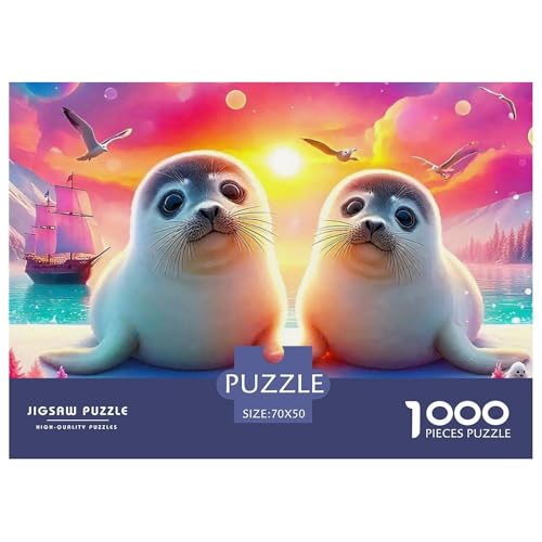 Dichtung Puzzle 1000-teilige Schwer Puzzle Spielzeug Lernspiel Impossible Herausforderung Spielzeug Für Erwachsene Kinder 70x50cm/1000pcs von OWBASKPOZ