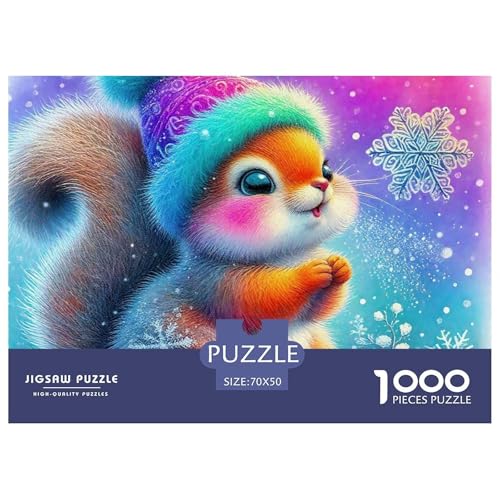 Eichhörnchen Puzzle 1000 Teile Schwer Puzzle Spielzeug Pädagogisches Spiel Impossible Herausforderungsspielzeug Für Erwachsene Kinder 70x50cm/1000pcs von OWBASKPOZ
